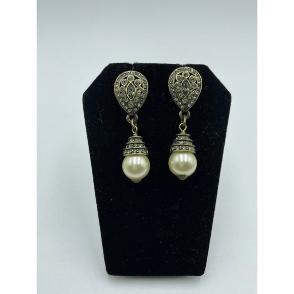 Retired HEIDI DAUS Deco Style Faux Pearl & Crystal - Picture 1 of 5